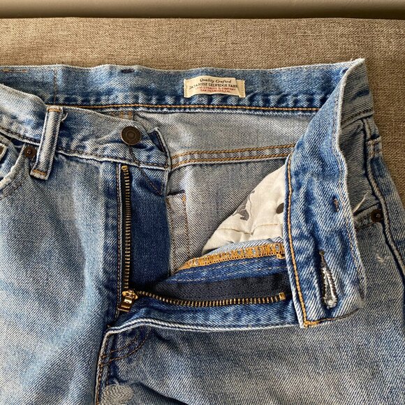 Levi's 505 C Japanese Selvedge Denim Jeans Women's 27 Blue Distressed Casual - Picture 6 of 16